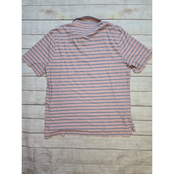 Faherty Shirt Men's Large Pink Blue‎ Isle Polo Short Sleeve Cotton Striped - Picture 8 of 8